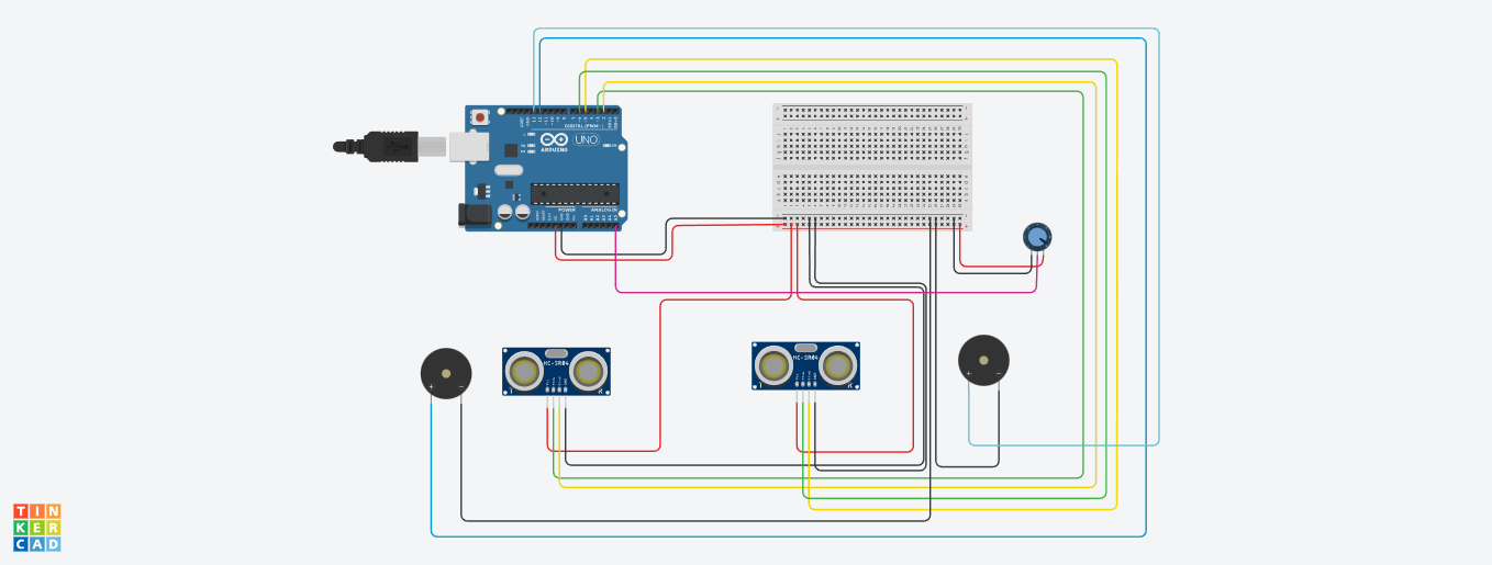 Código em funcionamento no Tinkercad